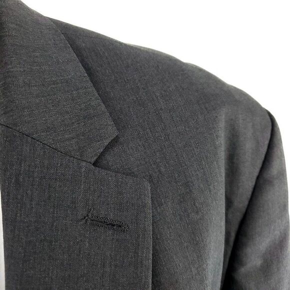 Alexandre London Savile Row Wool 2 Button Suit Jacket 44R Gray Twill - Picture 2 of 10
